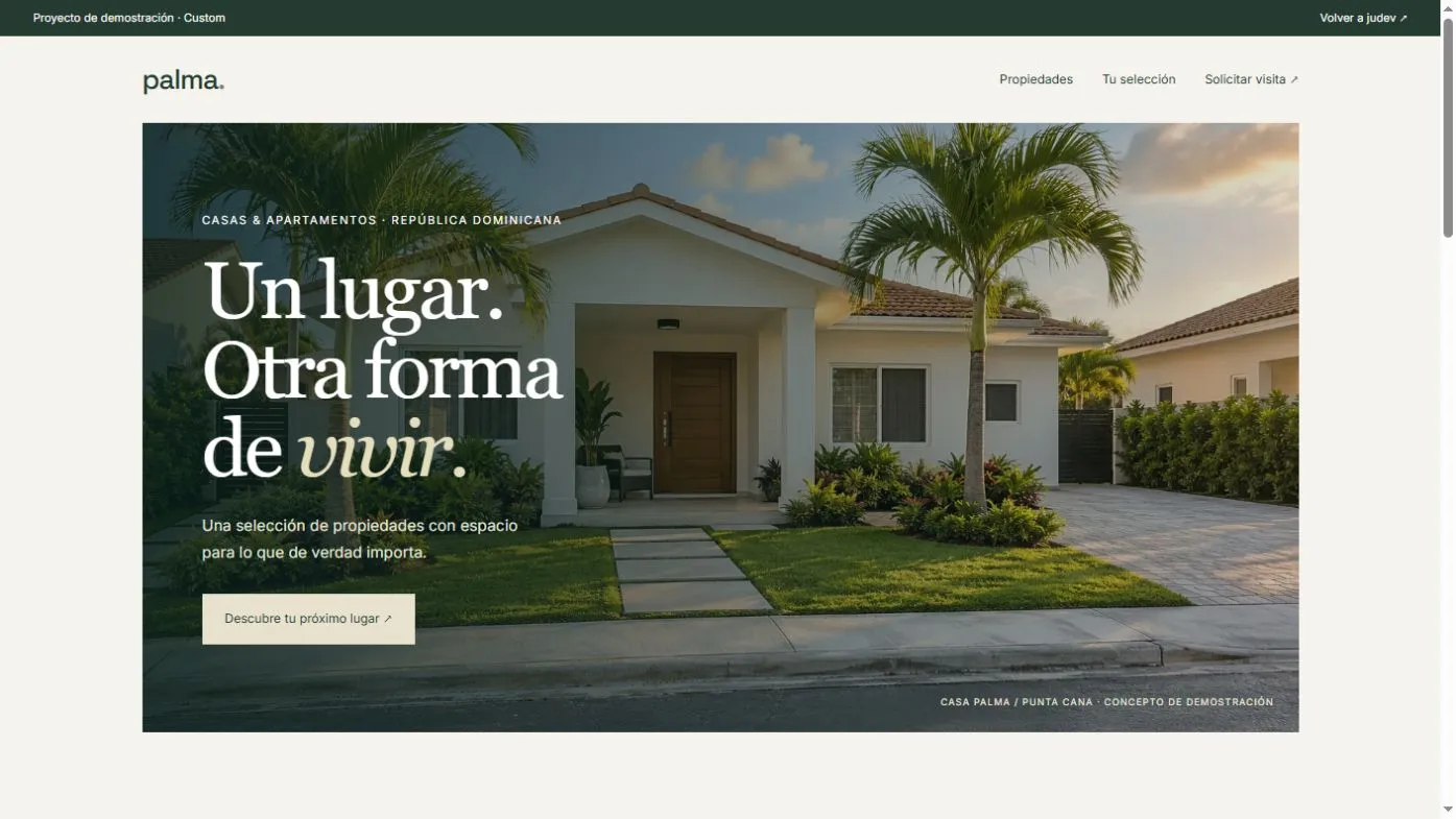 Demo Custom de Palma con casas, apartamentos, filtros y favoritas
