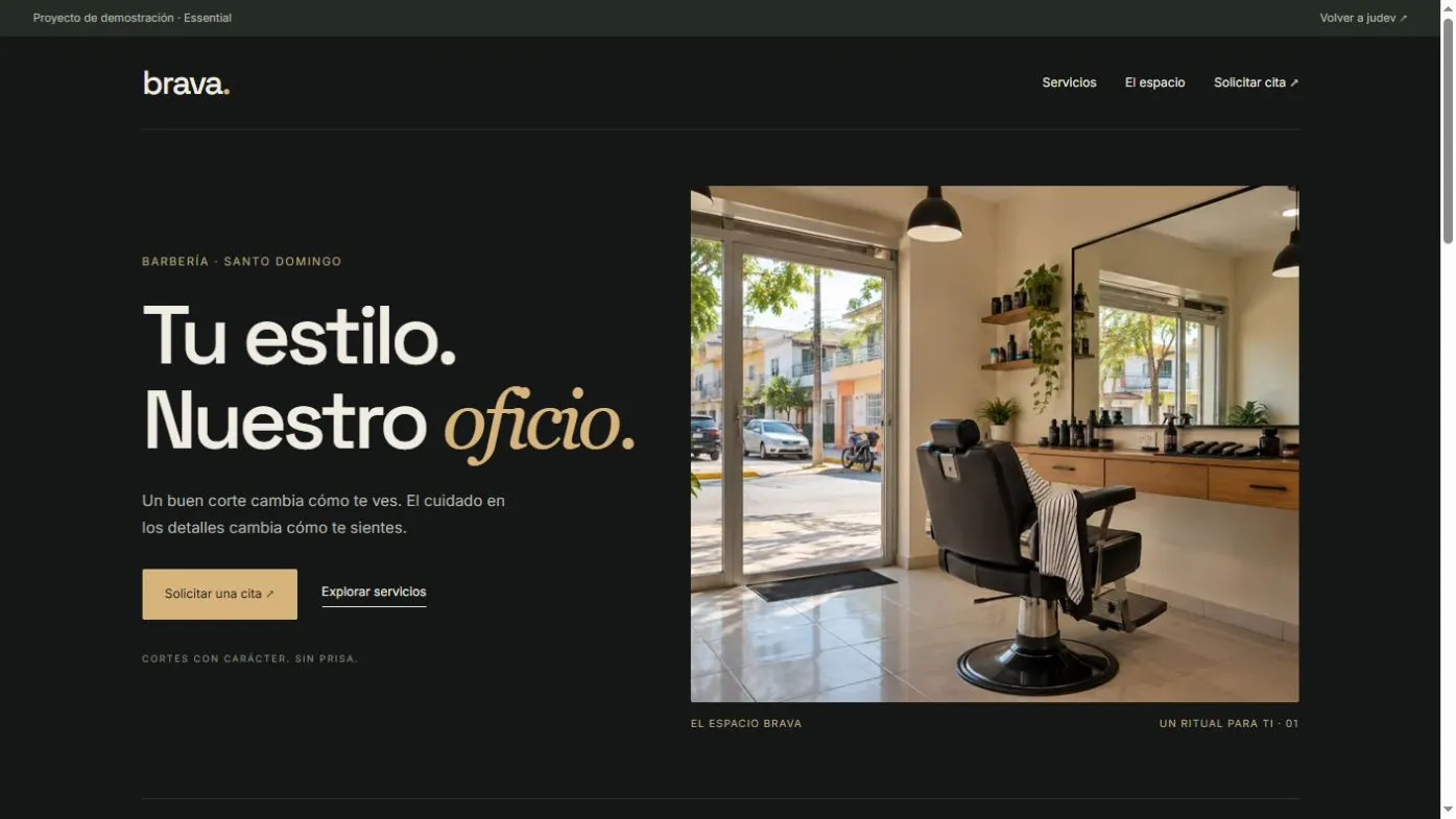 Demo Essential de Brava, barbería en Santo Domingo